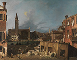 The Stonemason's Yard c1725 By Canaletto