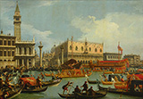 Bucentaur's return to the pier by the Palazzo Ducale c1728 By Canaletto