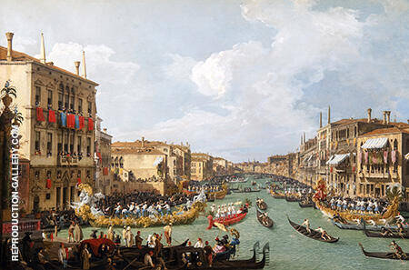 La Regate sur le Grand Canal 1730 by Canaletto | Oil Painting Reproduction