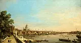 The Thames from the Terrace of Somerset House Looking toward St.Pauls c1750 By Canaletto