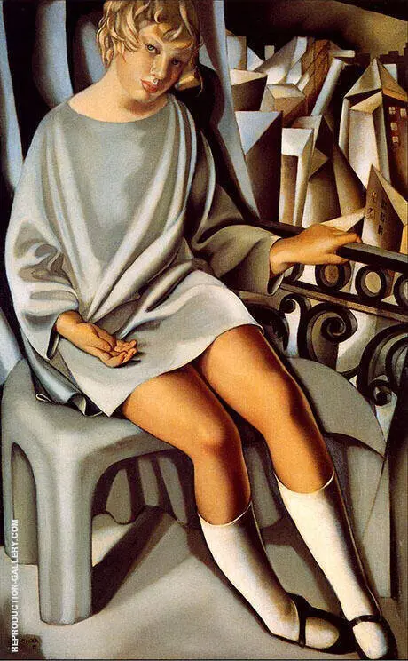 Kizette on Balcony 1927 By Tamara de Lempicka