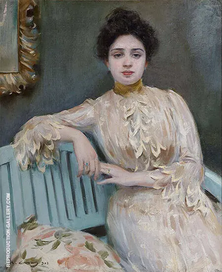 Portrait of Mercedes Llorach By Ramon Casas