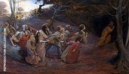 The Pied Piper of Hamelin c1900 | Oil Painting Reproduction