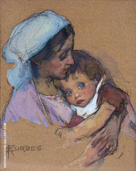 Mother and Child by Elizabeth Forbes | Oil Painting Reproduction