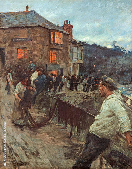 The Quayside Newlyn 1907 by Stanhope Forbes | Oil Painting Reproduction