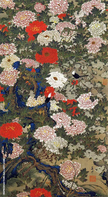 Birds and Peonies By Ito Jakuchu
