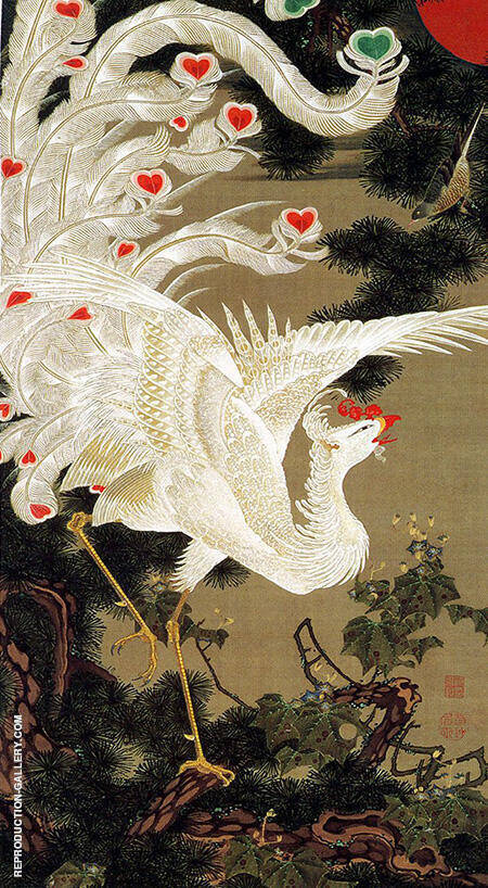 Phoenix and Pine Tree c1760 by Ito Jakuchu | Oil Painting Reproduction