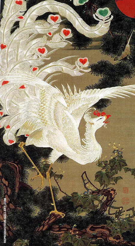 Phoenix and Pine Tree c1760 By Ito Jakuchu