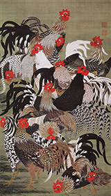 Chickens, Colorful Realm of Living Beings By Ito Jakuchu