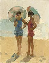 Ladies on the Beach By Isaac Israels
