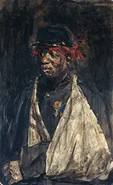 Portret van de gewonde KNIL-Militair Kees Pop 1882 By Isaac Israels