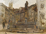 Fontaine St Anne Fribourg c1915 By Isaac Israels
