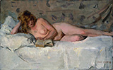 Reclining Nude Sjaantje of Ingen 19th century By Isaac Israels