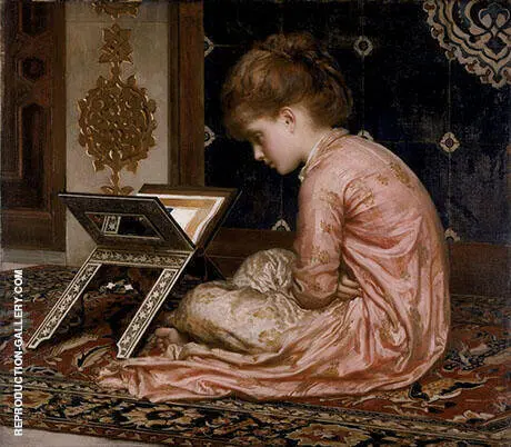 Study at Reading Desk 1877 By Frederic Leighton
