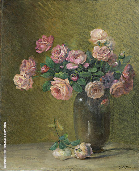 Pink Roses on a Table by Charles E Porter | Oil Painting Reproduction