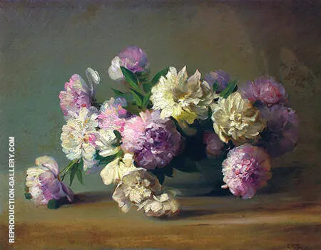 Peonies in a Bowl By Charles E Porter