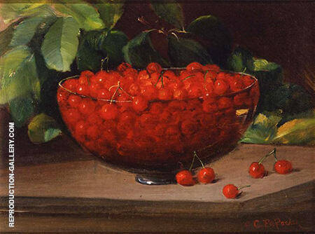 Bowl of Cherries c1890 by Charles E Porter | Oil Painting Reproduction