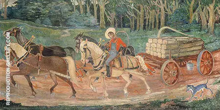 Hauling Crossties c1945 By Palmer Hayden