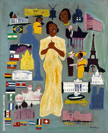 Marian Anderson c1945 by William H Johnson | Oil Painting Reproduction
