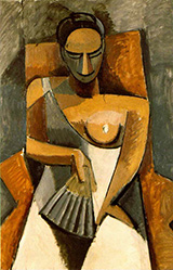 Seated Woman with a Fan 1908 By Pablo Picasso
