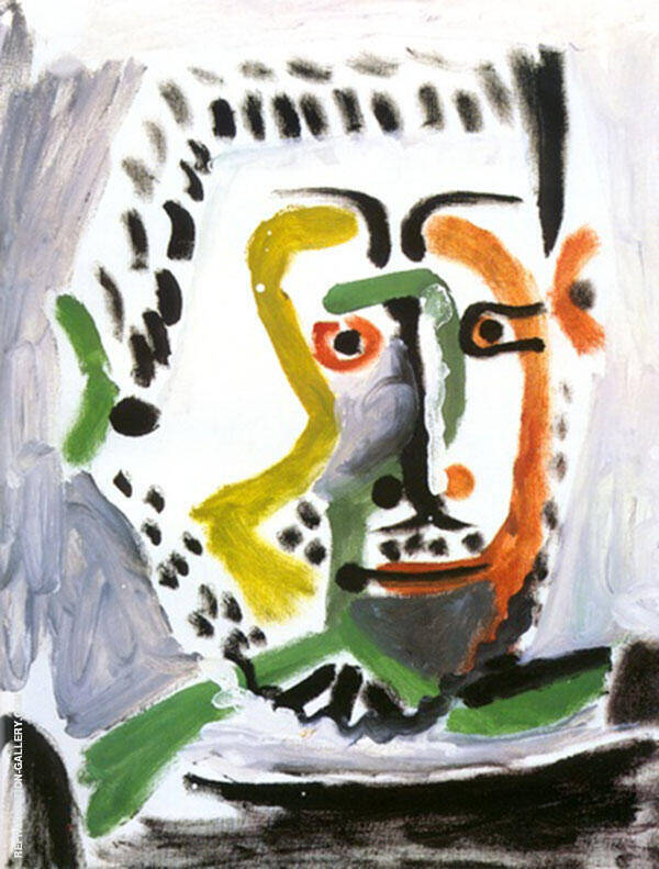 Mans Head c1965 by Pablo Picasso | Oil Painting Reproduction