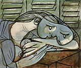 Sleeping Before Green Shutters 1936 By Pablo Picasso
