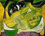 Reclining Female Nude with Starry Sky 1936 By Pablo Picasso