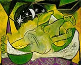 Reclining Female Nude with Starry Sky 1936 By Pablo Picasso