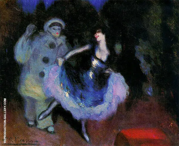 The Blue Dance, Pierrot and Columbine 1900 By Pablo Picasso