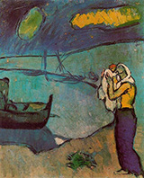 Mother and Son on the Seashore 1902 By Pablo Picasso
