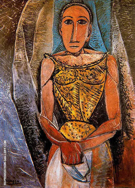 Woman with Yellow Shirt 1907 By Pablo Picasso