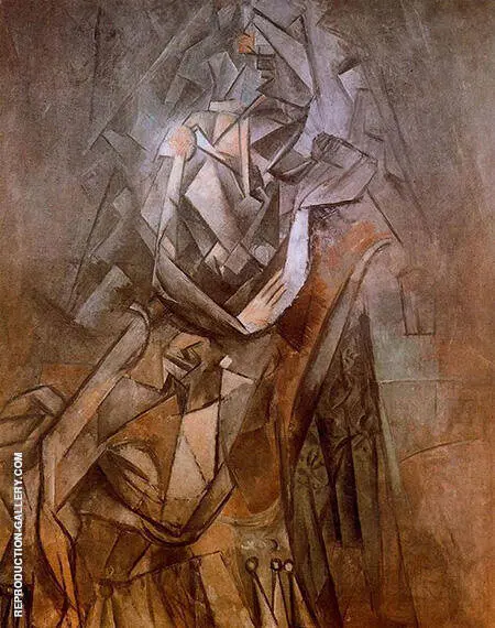 Seated Woman in an Armchair 1910 By Pablo Picasso