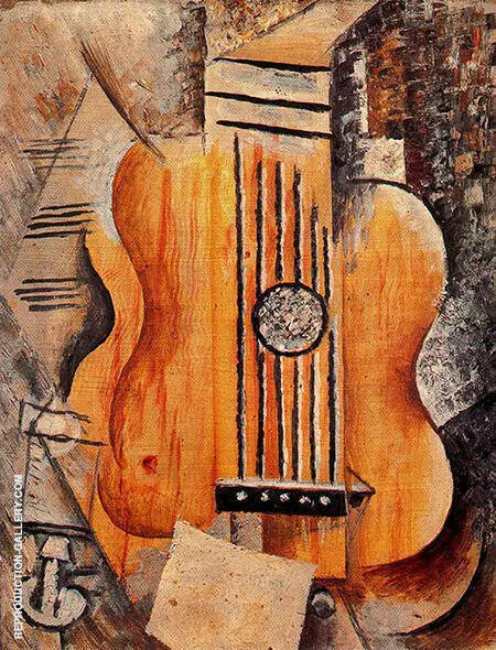 Guitar I love Eve 1912 By Pablo Picasso