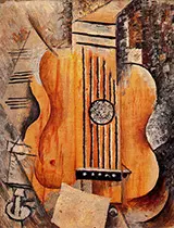 Guitar I love Eve 1912 By Pablo Picasso