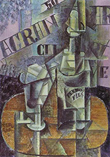 Bottle of Pernod and Glass 1912 By Pablo Picasso