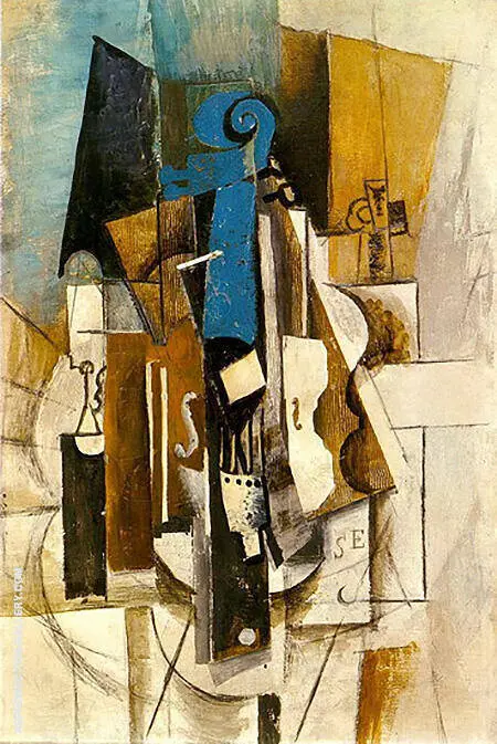 Violin at a Cafe 1913 By Pablo Picasso