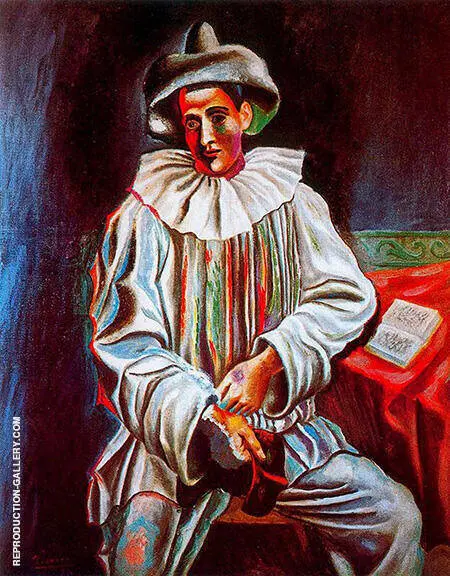 Pierrot with a Mask 1918 By Pablo Picasso