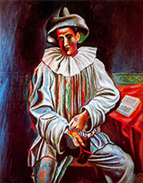 Pierrot with a Mask 1918 By Pablo Picasso