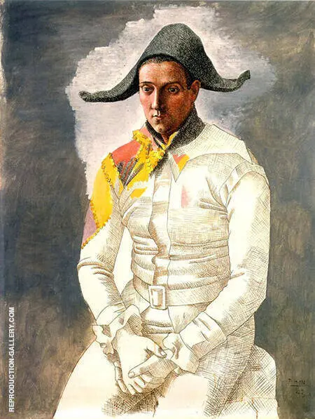 Seated Harlequin The Painter Jacinto Salvado 1923 By Pablo Picasso