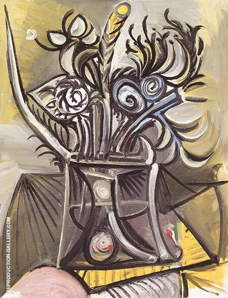 Vase of Flowers on a Table 1969 By Pablo Picasso