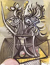 Vase of Flowers on a Table 1969 By Pablo Picasso