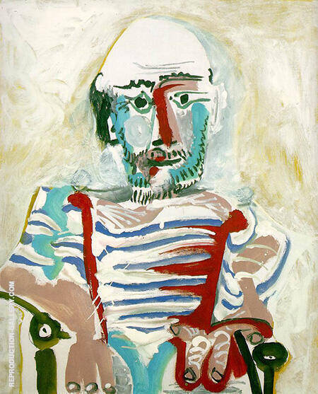 Seated Man Self Portrait 1965 by Pablo Picasso | Oil Painting Reproduction