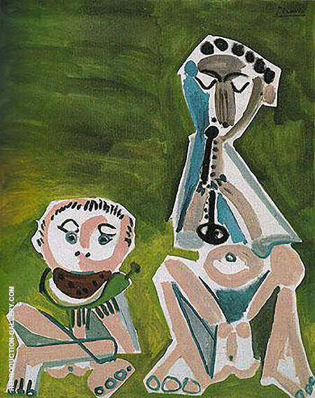 Flute Player and Watermelon Eater 1965 | Oil Painting Reproduction