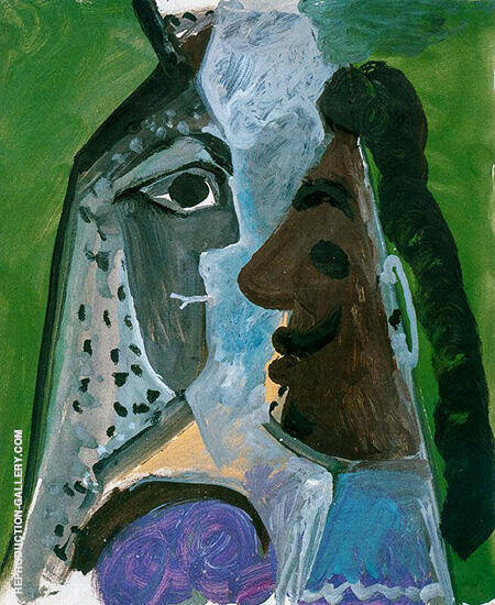Head of a Woman and Head of a man 1967 | Oil Painting Reproduction