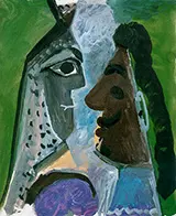 Head of a Woman and Head of a man 1967 By Pablo Picasso