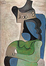Seated Woman with Hat 1961 By Pablo Picasso