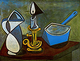 Pitcher Candle and Enamel Saucepan 1945 By Pablo Picasso