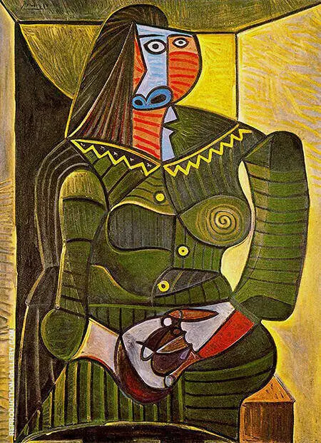 Woman in Green 1943 By Pablo Picasso