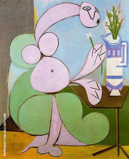 Woman with Bouquet Flowers 1936 By Pablo Picasso