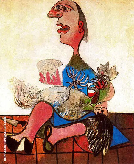 Woman with Cockerel 1938 By Pablo Picasso